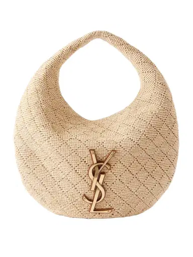 Saint Laurent Icare Cassandre-embellished Woven Raffia Shoulder Bag | Thumbnail 1 Saint Laurent Icare Cassandre-embellished Woven Raffia Shoulder Bag | Thumbnail 1