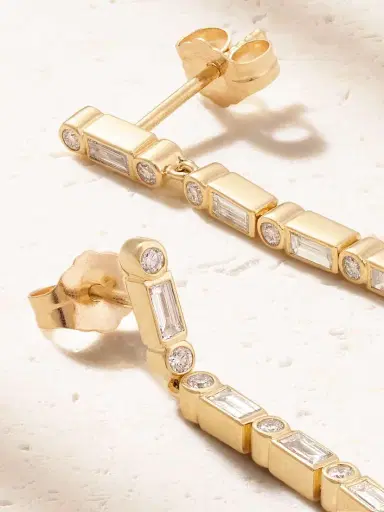 Sydney Evan 14-karat Gold Diamond Earrings | Thumbnail 3