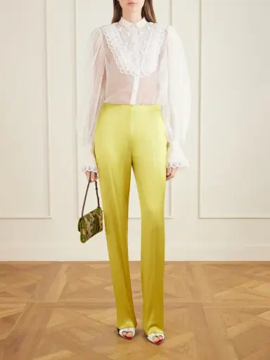 Valentino Garavani Silk-blend Duchesse Straight-leg Pants | Thumbnail 2 Valentino Garavani Silk-blend Duchesse Straight-leg Pants | Thumbnail 2