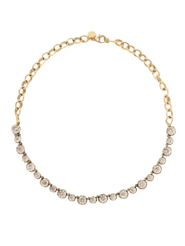 Georgian Rhodium-plated 14-karat Gold Diamond Necklace