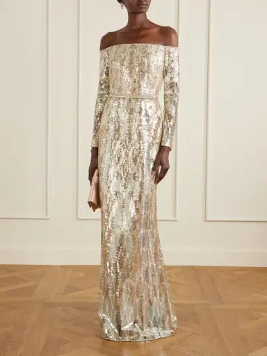 Elie Saab Off-the-shoulder Sequined Silk-blend Gown | Thumbnail 2 Elie Saab Off-the-shoulder Sequined Silk-blend Gown | Thumbnail 2
