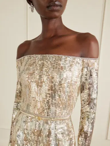Elie Saab Off-the-shoulder Sequined Silk-blend Gown | Thumbnail 4 Elie Saab Off-the-shoulder Sequined Silk-blend Gown | Thumbnail 4