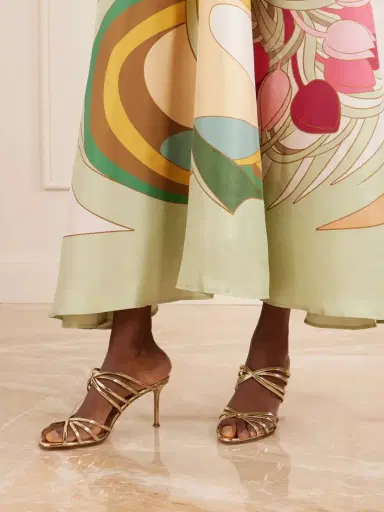 Aquazzura Tell Me 75 Mirrored-leather Sandals | Thumbnail 2