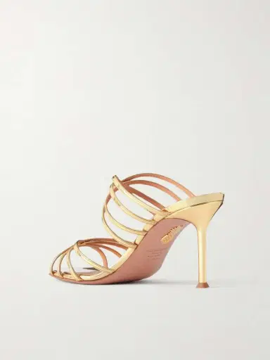 Aquazzura Tell Me 75 Mirrored-leather Sandals | Thumbnail 3