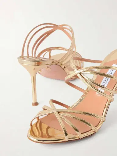 Aquazzura Tell Me 75 Mirrored-leather Sandals | Thumbnail 5