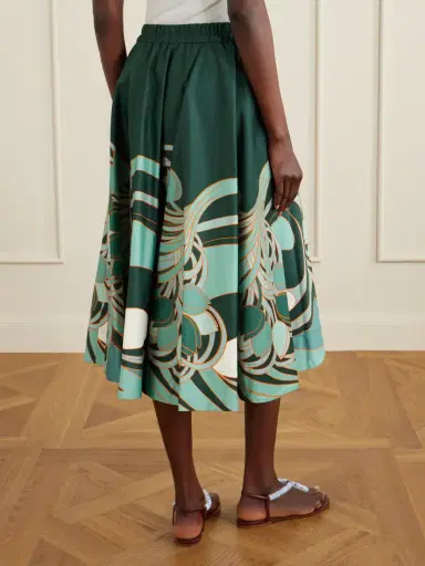 La DoubleJ Ballerina Gathered Printed Cotton-twill Midi Skirt | Thumbnail 4 La DoubleJ Ballerina Gathered Printed Cotton-twill Midi Skirt | Thumbnail 4