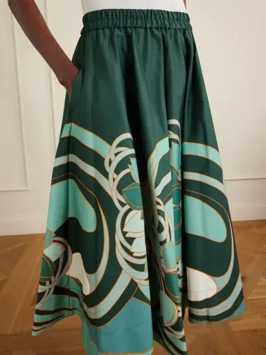 La DoubleJ Ballerina Gathered Printed Cotton-twill Midi Skirt | Thumbnail 5 La DoubleJ Ballerina Gathered Printed Cotton-twill Midi Skirt | Thumbnail 5