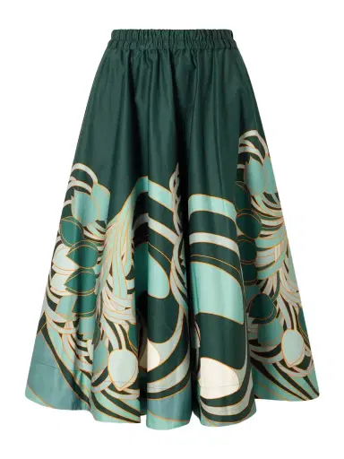 La DoubleJ Ballerina Gathered Printed Cotton-twill Midi Skirt | Thumbnail 1 La DoubleJ Ballerina Gathered Printed Cotton-twill Midi Skirt | Thumbnail 1