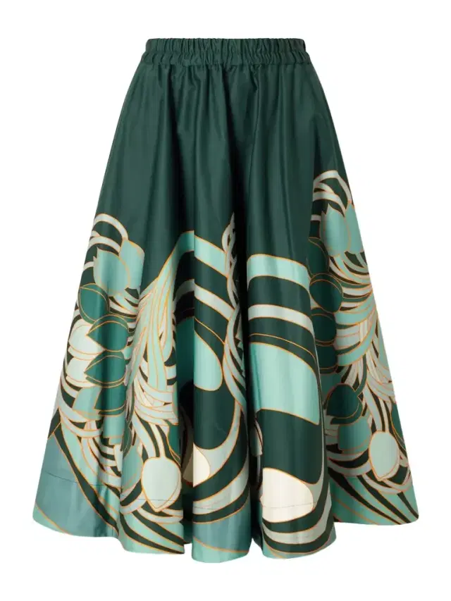 Ballerina Gathered Printed Cotton-twill Midi Skirt Ballerina Gathered Printed Cotton-twill Midi Skirt