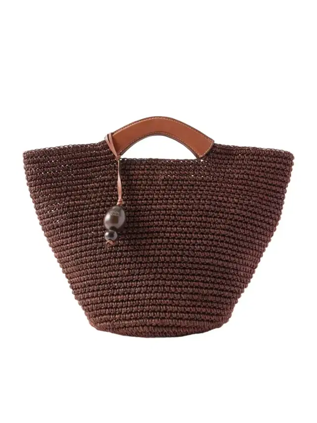 Hunting Season Shopper Large Leather-trimmed Woven Raffia Tote