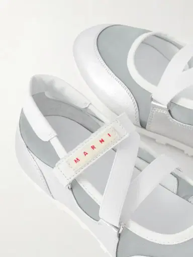 Marni Metallic Leather-trimmed Mesh Sneakers | Thumbnail 5 Marni Metallic Leather-trimmed Mesh Sneakers | Thumbnail 5