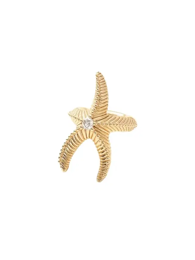 Sea Star 14-karat Gold Diamond Ear Cuff