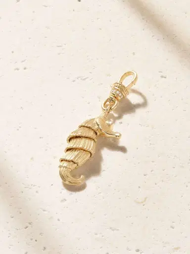 Lucy Delius Pot-belly Seahorse 14-karat Gold Diamond Pendant | Thumbnail 3 Lucy Delius Pot-belly Seahorse 14-karat Gold Diamond Pendant | Thumbnail 3