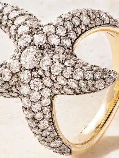 Lucy Delius Sea Star Ring 14-karat Gold Rhodium-plated Diamond Ring | Thumbnail 4
