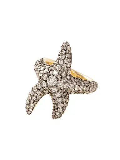 Lucy Delius Sea Star Ring 14-karat Gold Rhodium-plated Diamond Ring | Thumbnail 1
