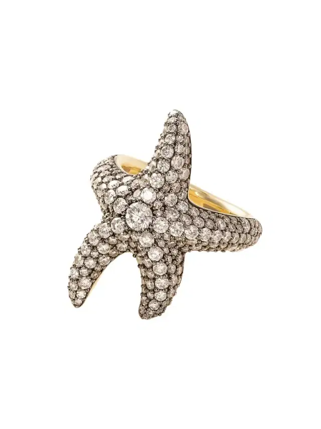Lucy Delius Sea Star Ring 14-karat Gold Rhodium-plated Diamond Ring