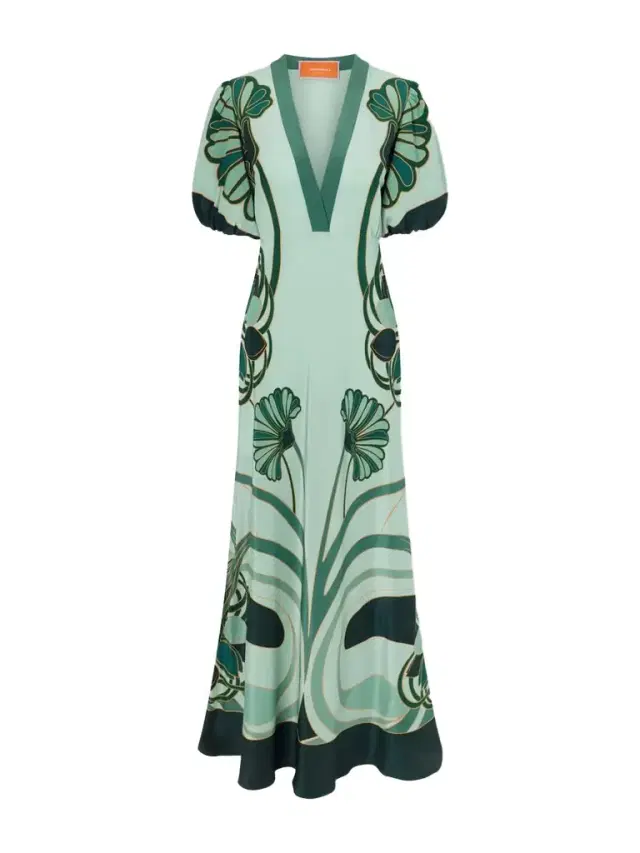 Marlene Satin-trimmed Printed Silk-crepe Midi Dress