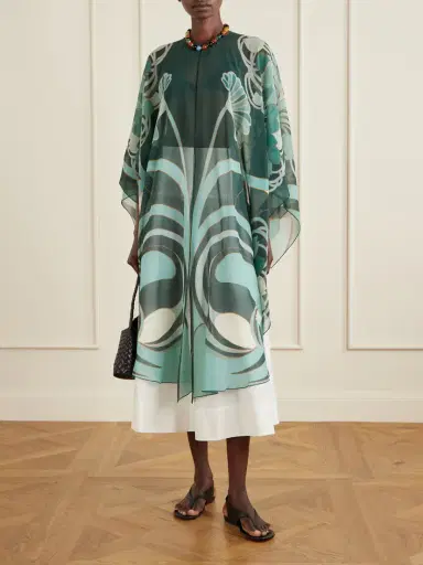 La DoubleJ Maria Printed Silk-georgette Cape | Thumbnail 2 La DoubleJ Maria Printed Silk-georgette Cape | Thumbnail 2