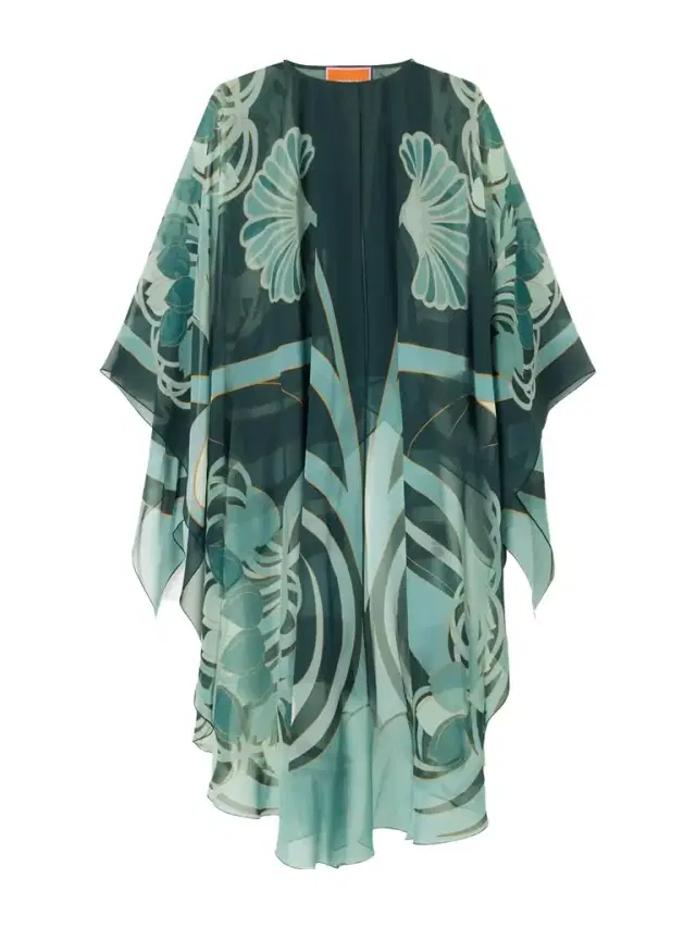 Maria Printed Silk-georgette Cape
