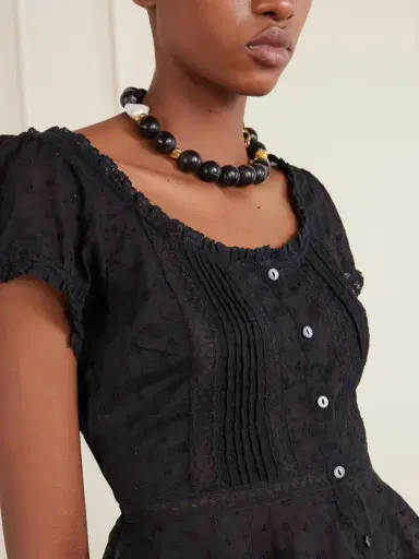 Rixo Sandi Cropped Broderie Anglaise Cotton Blouse | Thumbnail 4 Rixo Sandi Cropped Broderie Anglaise Cotton Blouse | Thumbnail 4