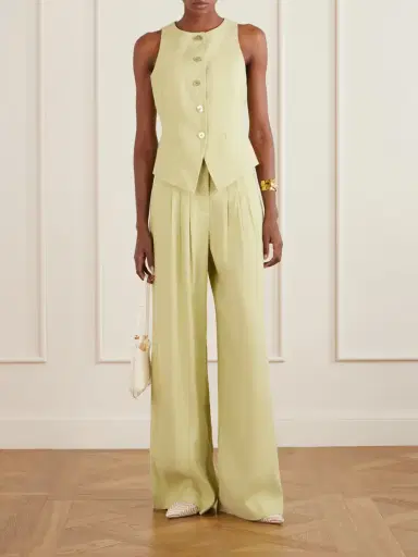 Veronica Beard Hoyt Linen-blend Twill Wide-leg Pants | Thumbnail 2 Veronica Beard Hoyt Linen-blend Twill Wide-leg Pants | Thumbnail 2