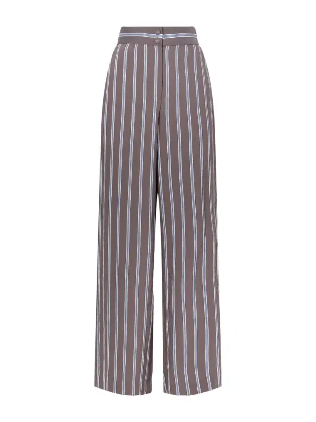 Veronica Beard Striped Woven Wide-leg Pants