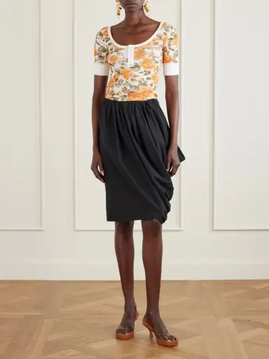 Chloé Asymmetric Draped Cotton-poplin Skirt | Thumbnail 2 Chloé Asymmetric Draped Cotton-poplin Skirt | Thumbnail 2