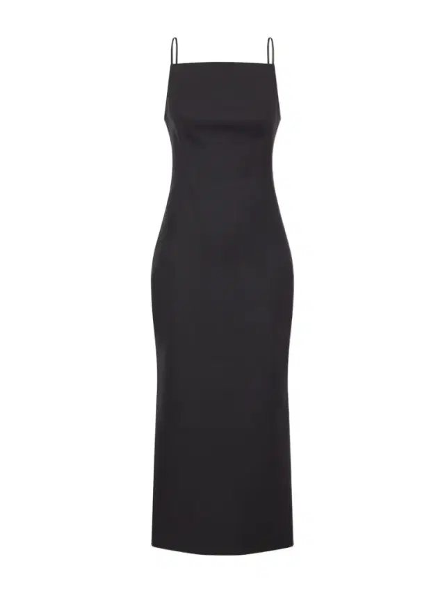 Sliced Kickback Grain De Poudre Wool Midi Dress