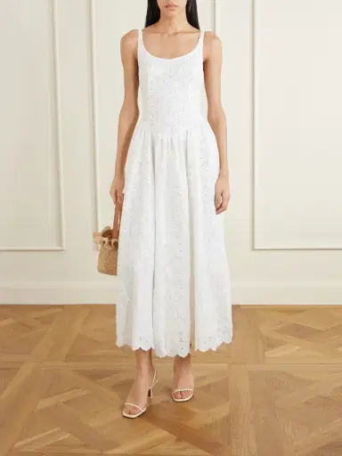Faithfull Milana Broderie Anglaise Midi Dress | Thumbnail 2