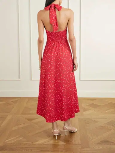 Faithfull Jennah Polka-dot Recycled-crepe Halterneck Midi Dress | Thumbnail 3 Faithfull Jennah Polka-dot Recycled-crepe Halterneck Midi Dress | Thumbnail 3