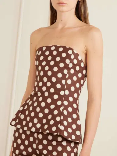 Faithfull Petro Strapless Polka-dot Linen Top | Thumbnail 4 Faithfull Petro Strapless Polka-dot Linen Top | Thumbnail 4
