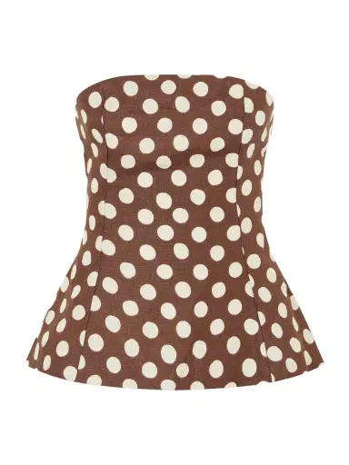 Faithfull Petro Strapless Polka-dot Linen Top | Thumbnail 1 Faithfull Petro Strapless Polka-dot Linen Top | Thumbnail 1
