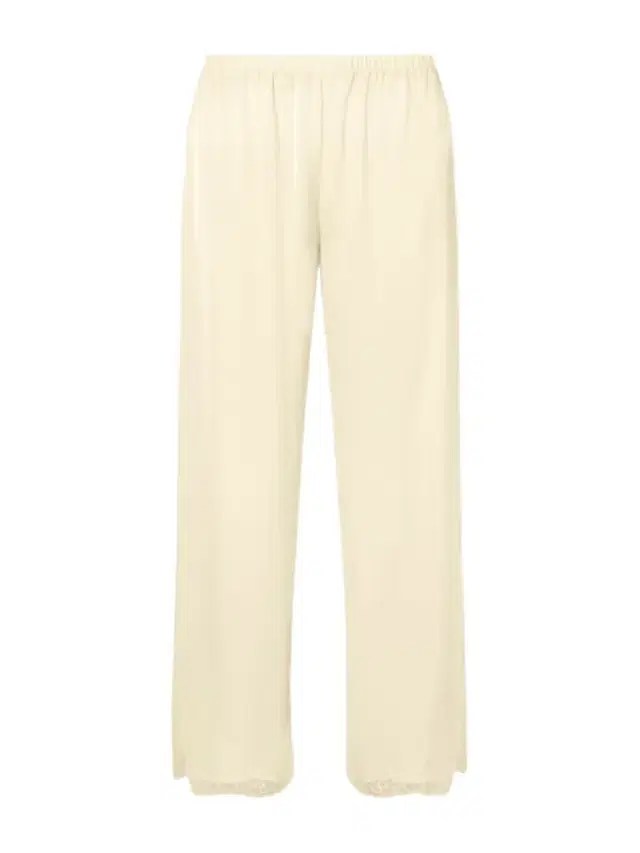 Faithfull Adnina Lace-trimmed Recycled-satin Wide-leg Pants