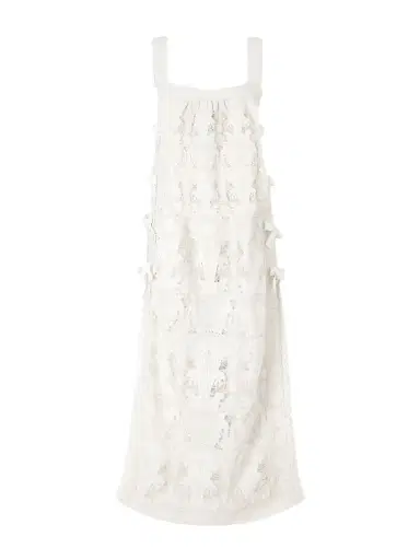 Loretta Caponi Fiocchini Lace-trimmed Broderie Anglaise Cotton-blend Maxi Dress | Thumbnail 1