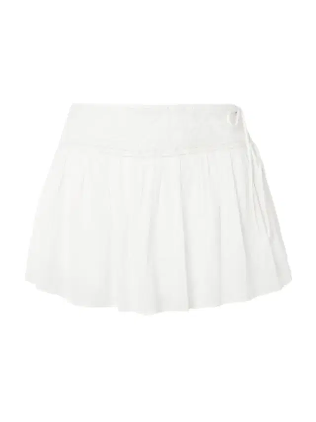 Danielle Tie-detailed Lace-trimmed Cotton Skort