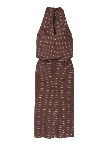 Posse Phoebe Polka-dot Tencel™ Lyocell Halterneck Midi Dress | Thumbnail 1