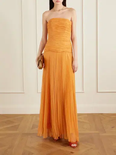 ANDRES OTALORA Puente De Sol Pleated Crinkled Silk-chiffon Maxi Dress | Thumbnail 2