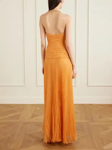 ANDRES OTALORA Puente De Sol Pleated Crinkled Silk-chiffon Maxi Dress | Thumbnail 3