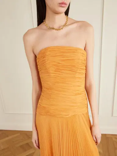 ANDRES OTALORA Puente De Sol Pleated Crinkled Silk-chiffon Maxi Dress | Thumbnail 4