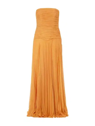 ANDRES OTALORA Puente De Sol Pleated Crinkled Silk-chiffon Maxi Dress | Thumbnail 1