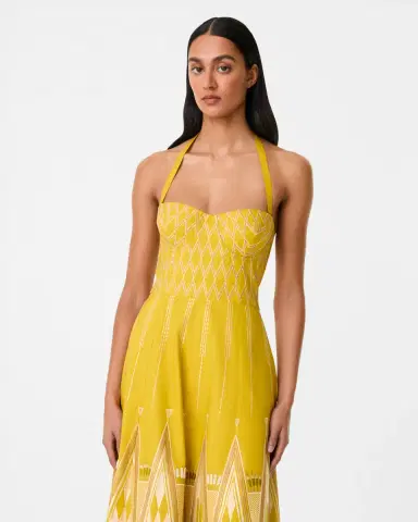 Emporio Sirenuse Lotty Dress with Papyrus Embroidery | Thumbnail 3 Emporio Sirenuse Lotty Dress with Papyrus Embroidery | Thumbnail 3