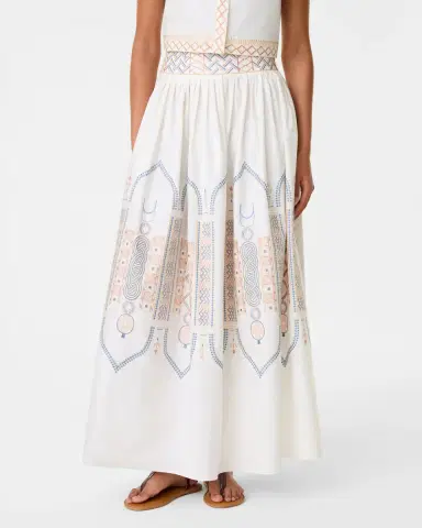Emporio Sirenuse Ombretta Skirt with Lace Embroidery | Thumbnail 3