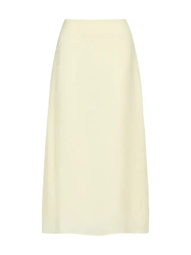 A-Line Midi Skirt in Fluid Linen Shirting