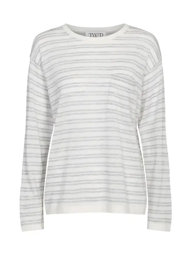 Cashmere Striped Long Sleeve True Crewneck