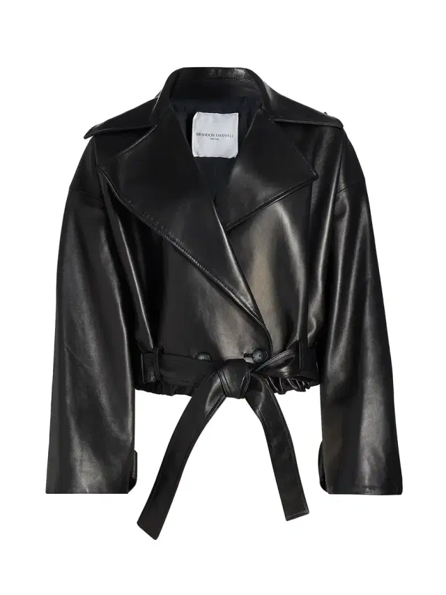 Collins Cropped Leather Trench
