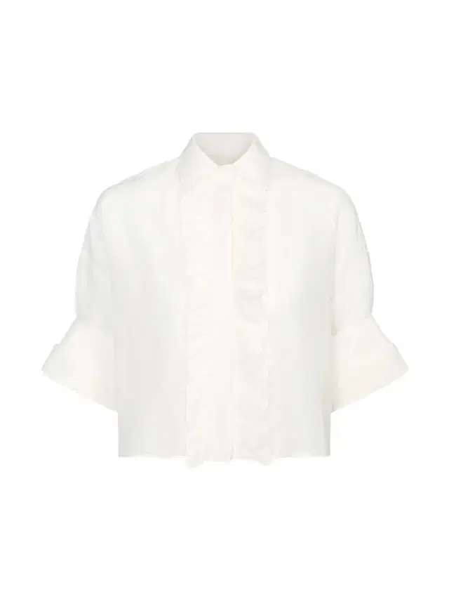 Cotton Silk Organza Next Ex Shirt with Ruffle
