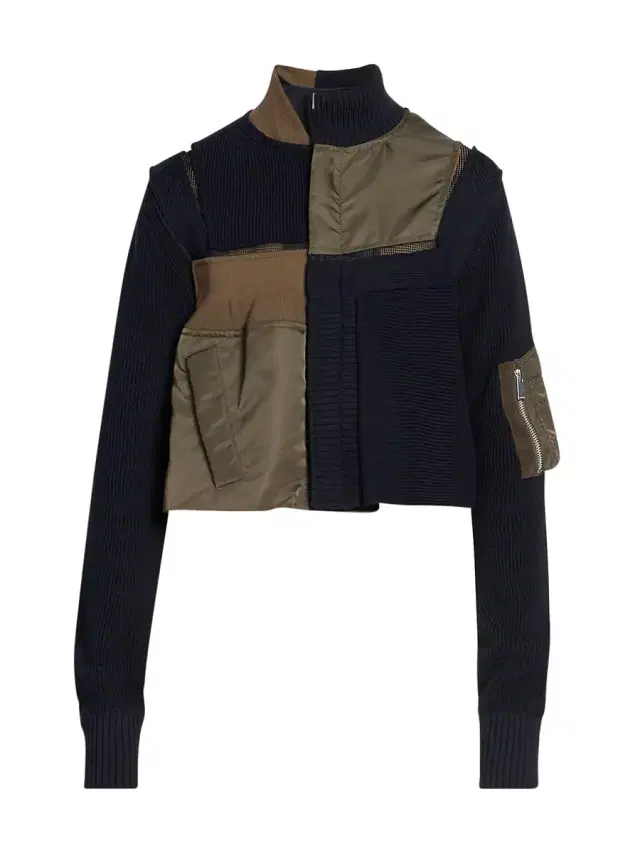 Paneled Nylon Twill x Knit Blouson