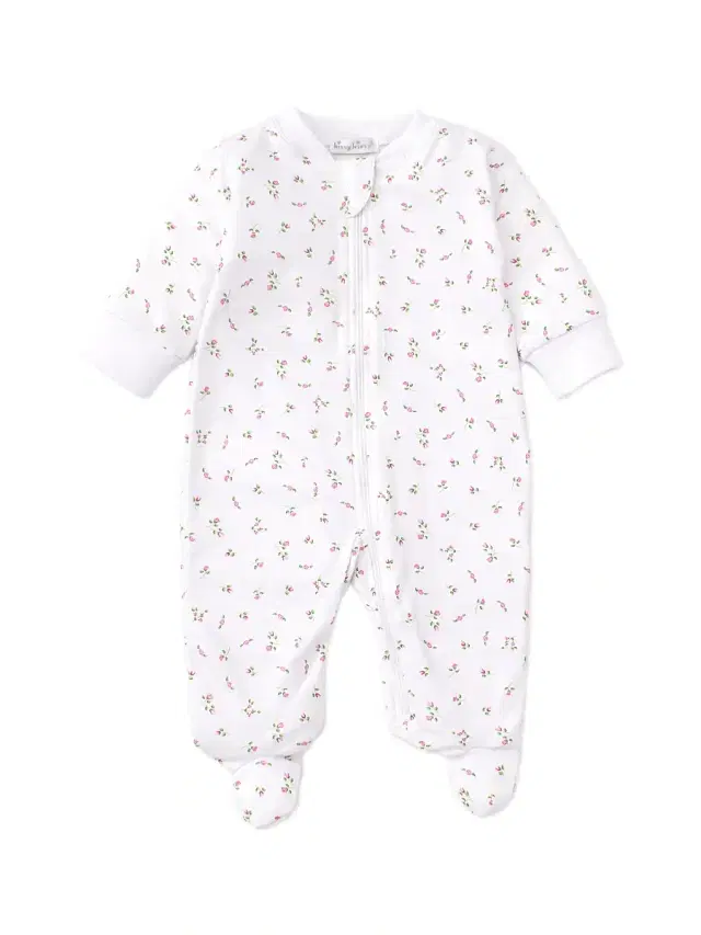 Kissy Kissy Baby Girl's Floral Print Footie - White 9 Months