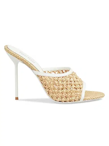 Paris Texas Women's Lidia 105MM Woven Mules - Natural - Size 9 | Thumbnail 1 Paris Texas Women's Lidia 105MM Woven Mules - Natural - Size 9 | Thumbnail 1