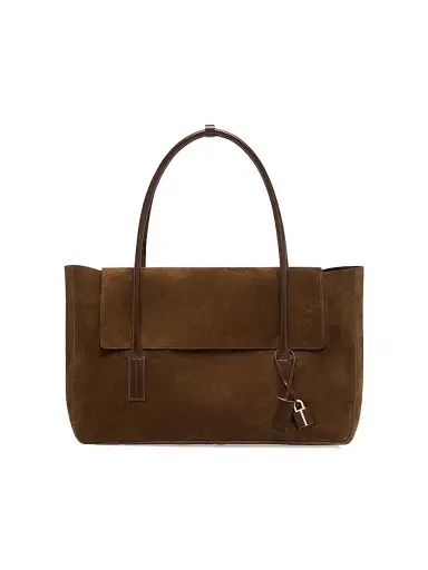 Tom Ford Women's Eclipse Large Suede Shoulder Bag - Whisky | Thumbnail 1